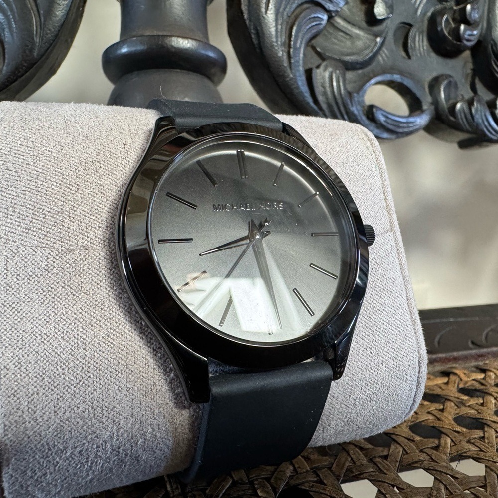 Michael Kors Women's Slim Black on Black Watch (42mm) - Picture 2 of 4
